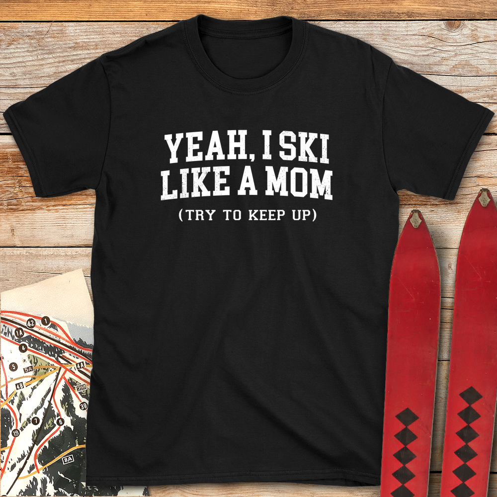 1220 Ski Like A Mom White - Black