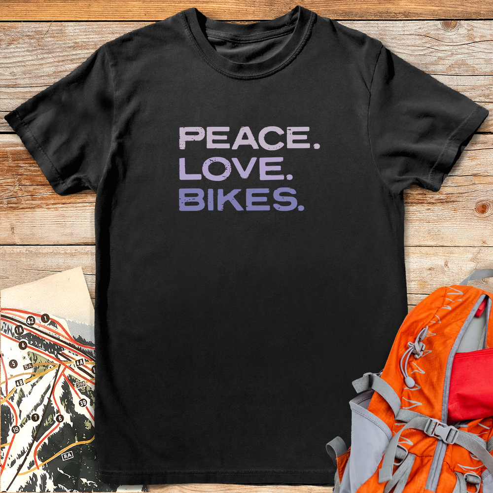 1235 Peace Love Bikes White - Black