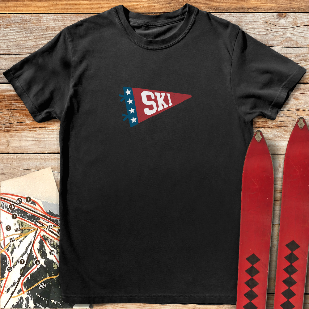 1300 Patriot Ski Flag White - Black