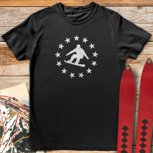 1330 Star Spangled Snowboarder White - Black
