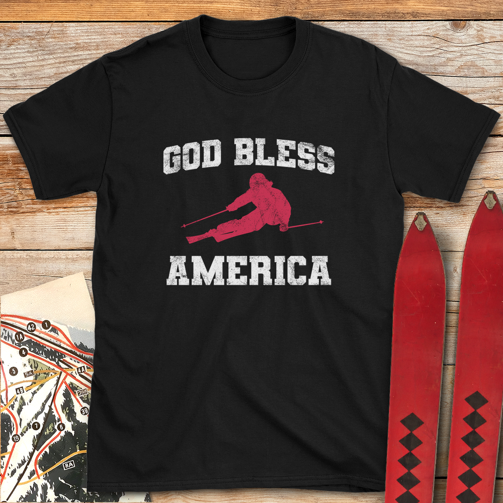 1334 God Bless America Ski White - Black