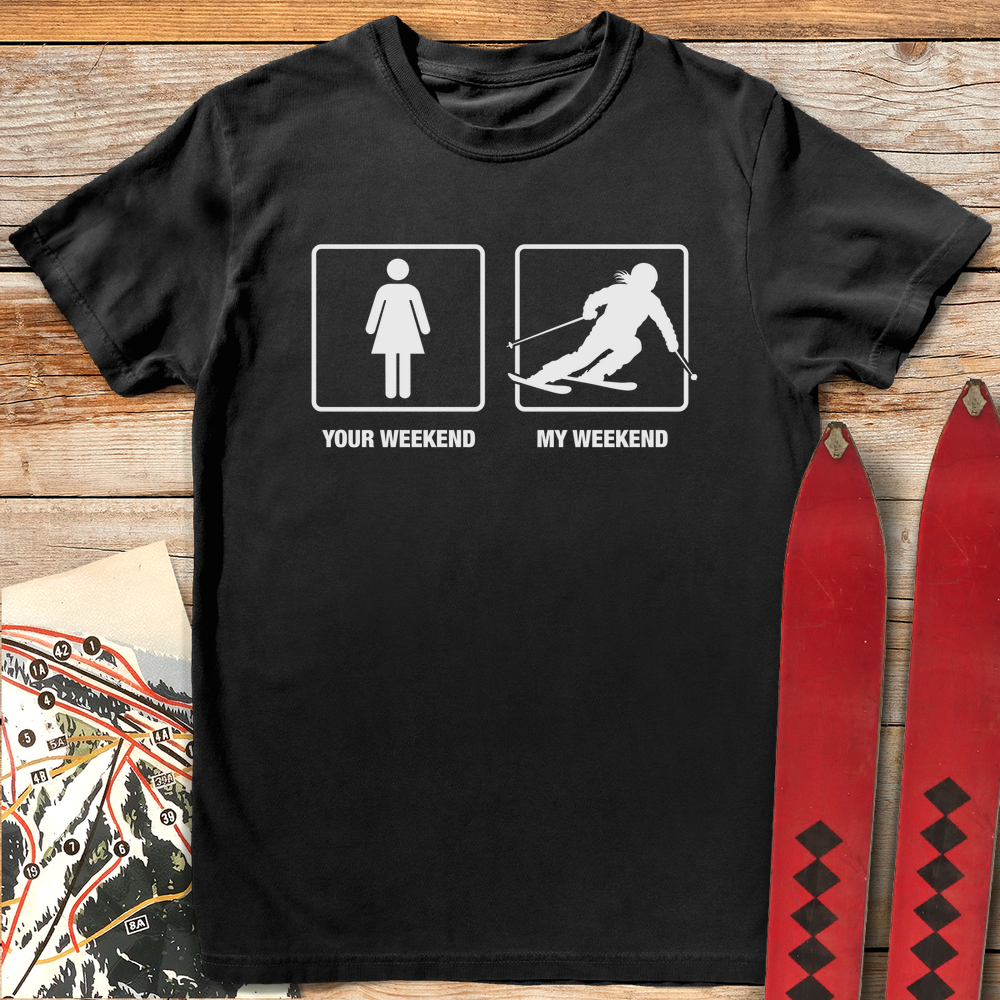 1347 My Ski Weekend Girl White - Black