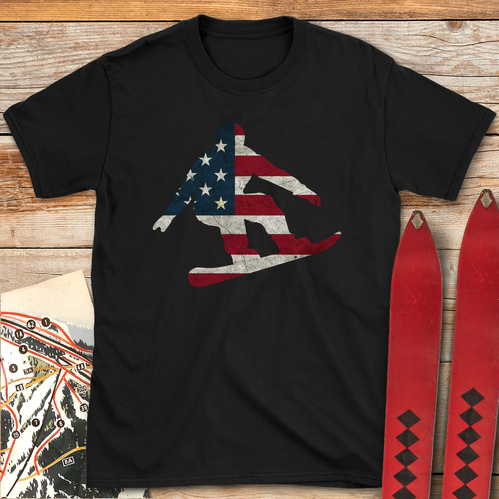 1349 Usa Flag Snowboard - Black