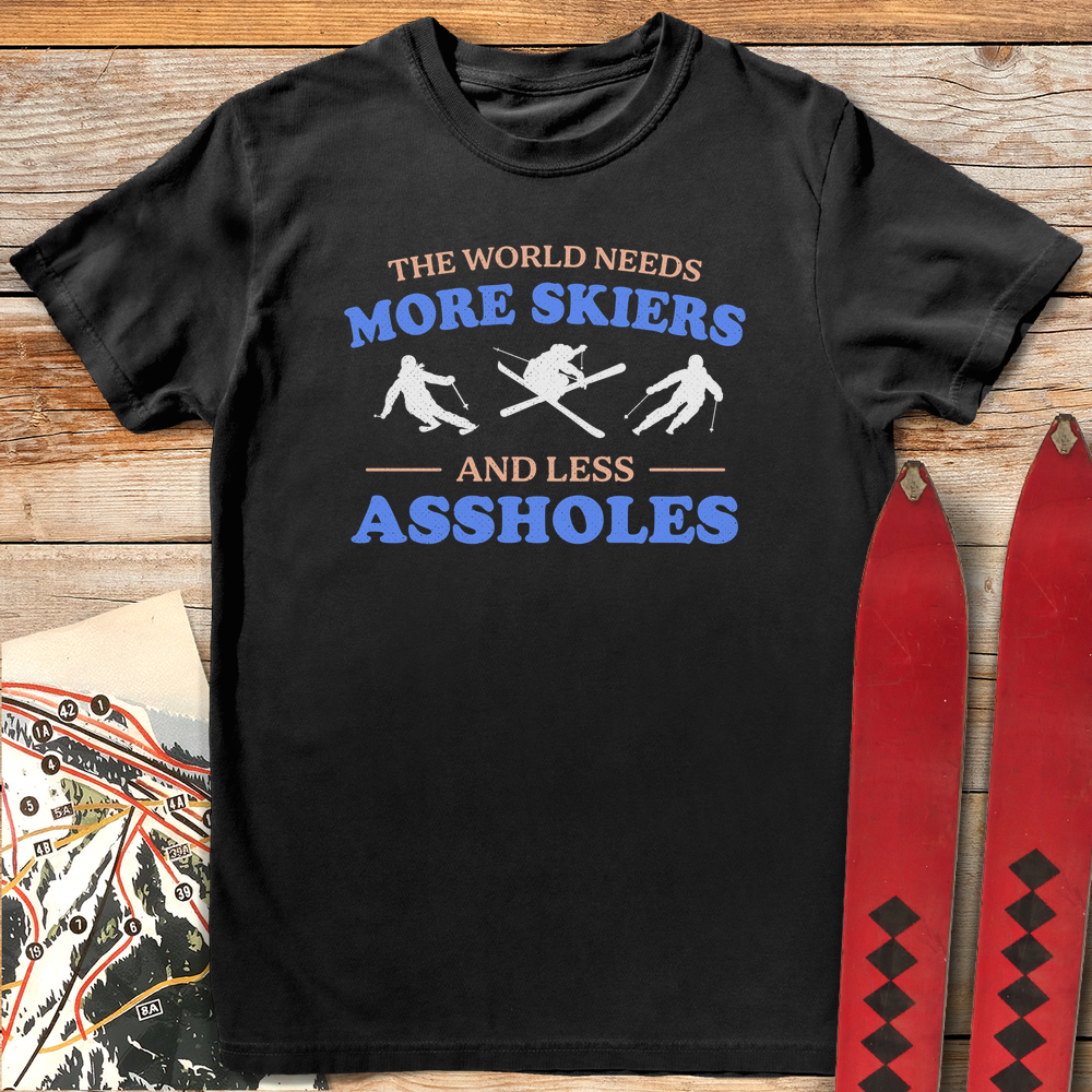1351 More Skiers Less Assholes White - Black