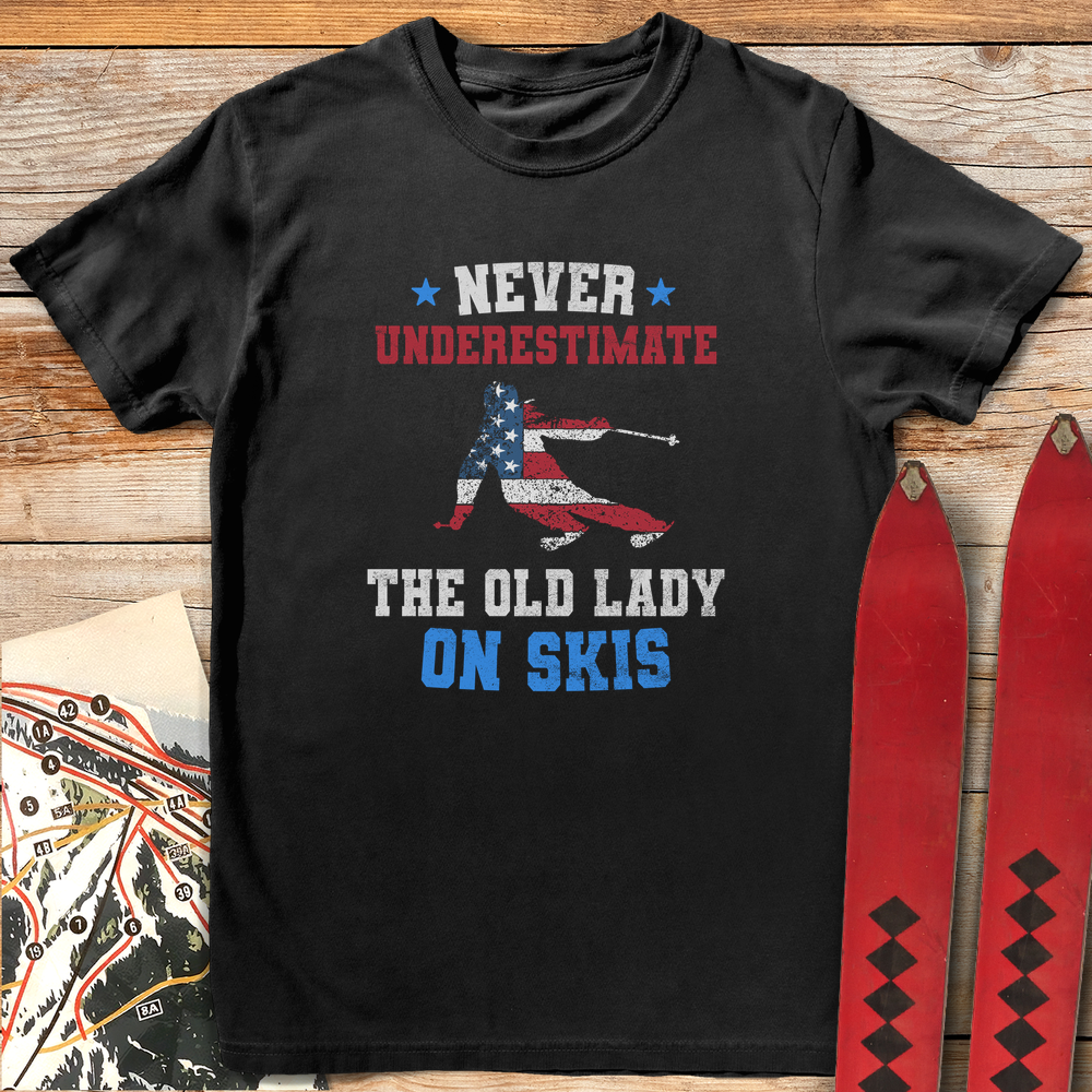 1428 Old Lady Ski Usa White - Black