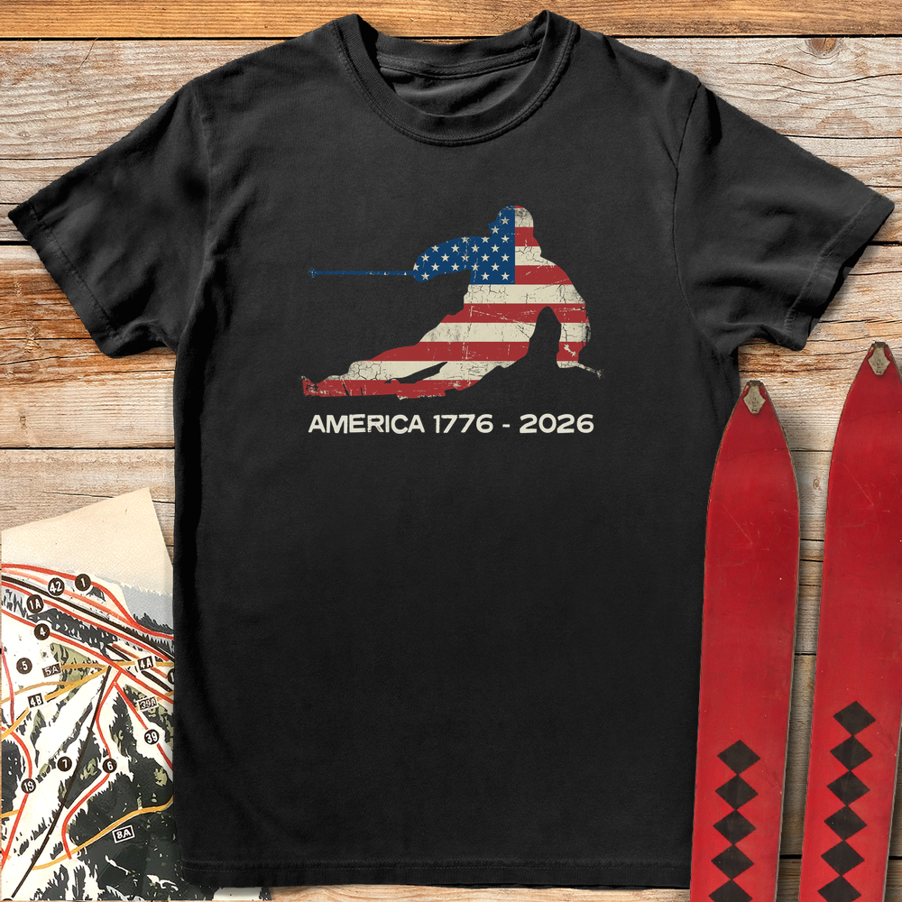 1414 America Ski Flag 250 White - Black