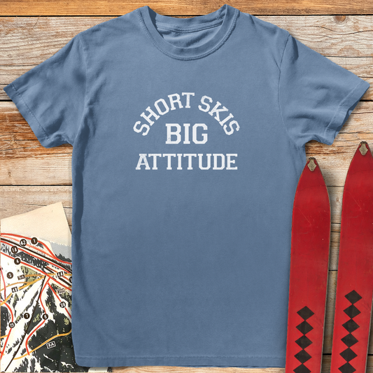 595 Short Skis Big Attitude White - Blue Jean