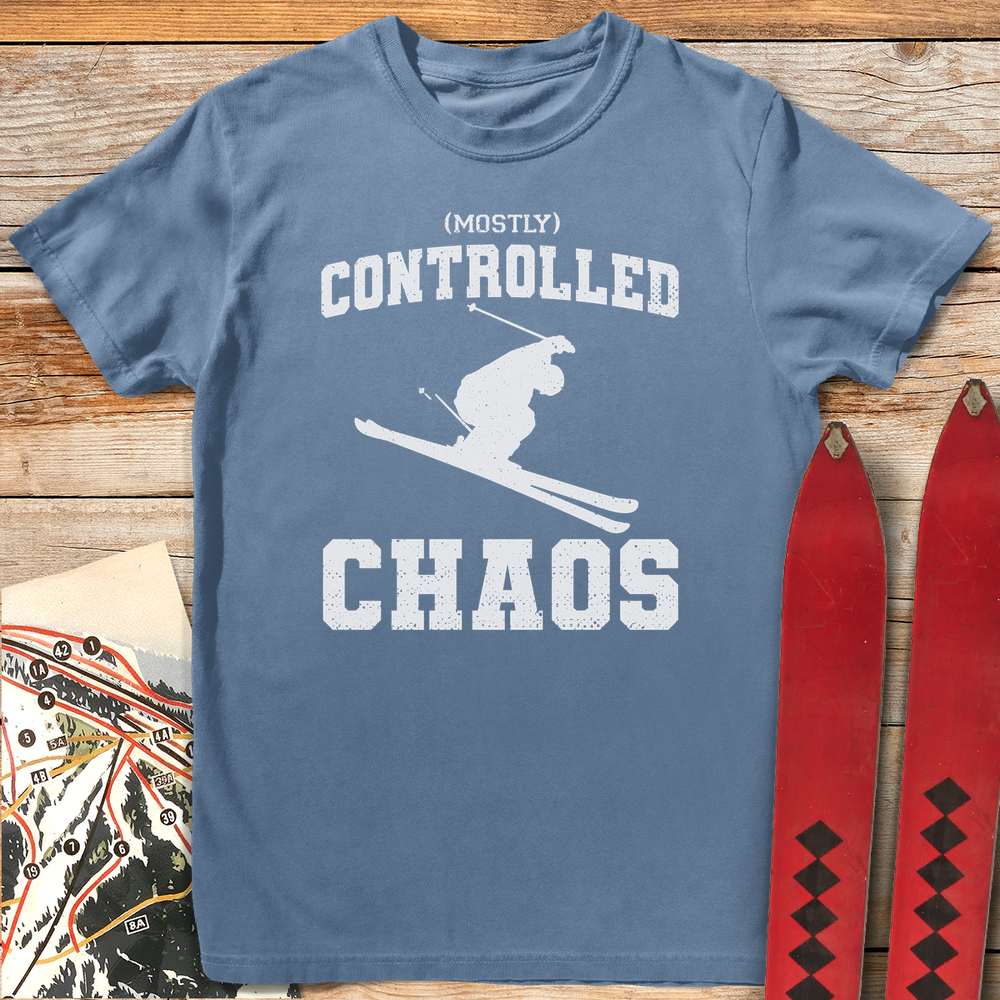 643 Controlled Chaos White - Blue Jean