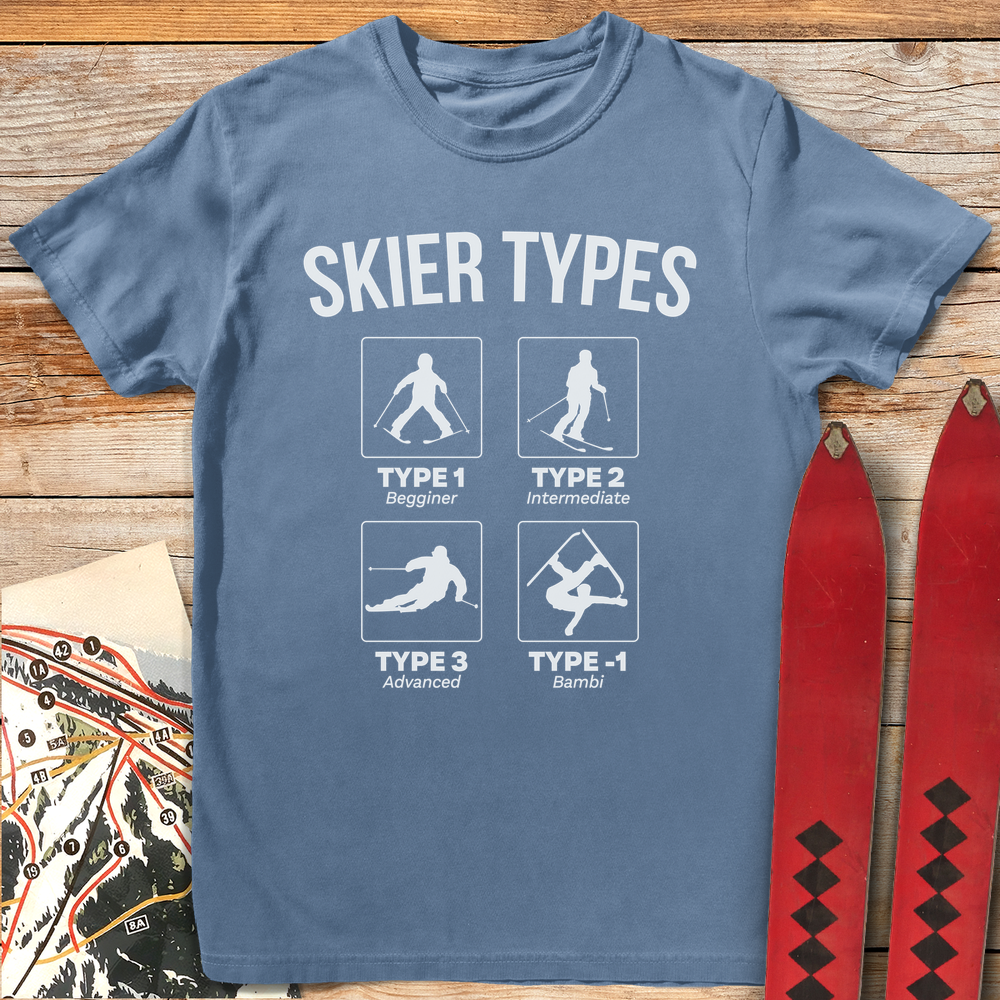 642 Skier Types White - Blue Jean