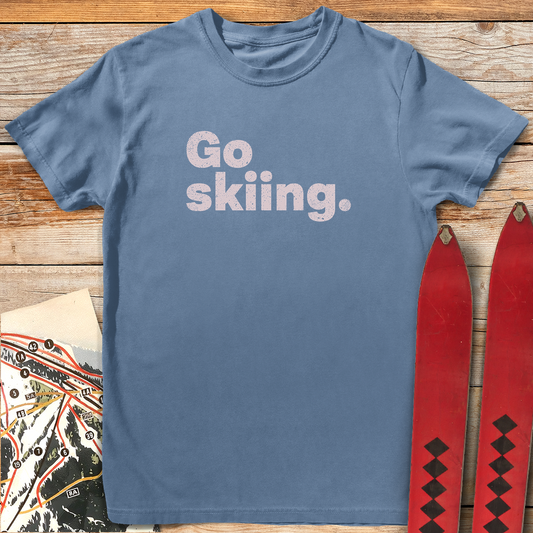 683 Go Skiing Period White - Blue Jean