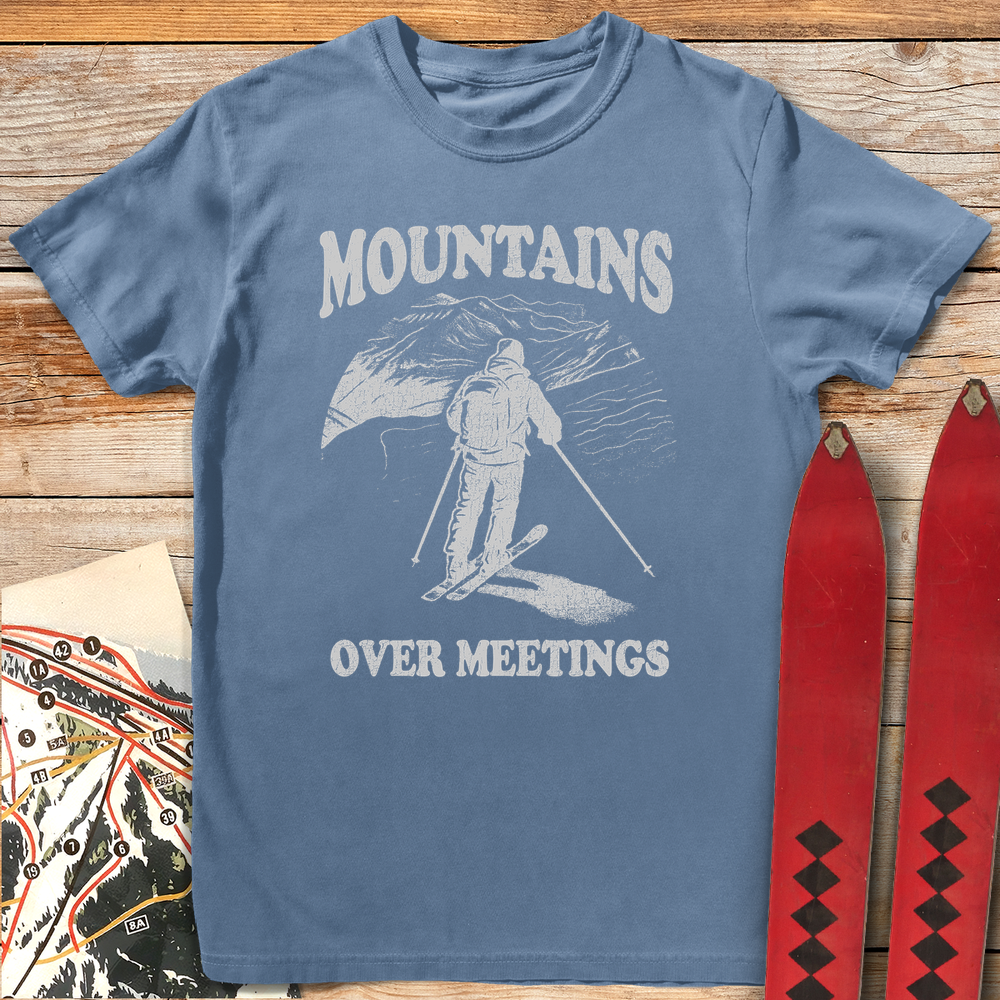 710 Mountains Over Meetings White - Blue Jean