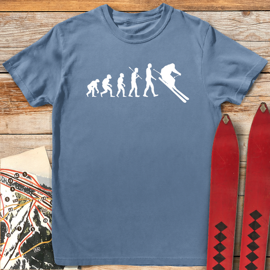767 Evolution Of Skiers White - Blue Jean