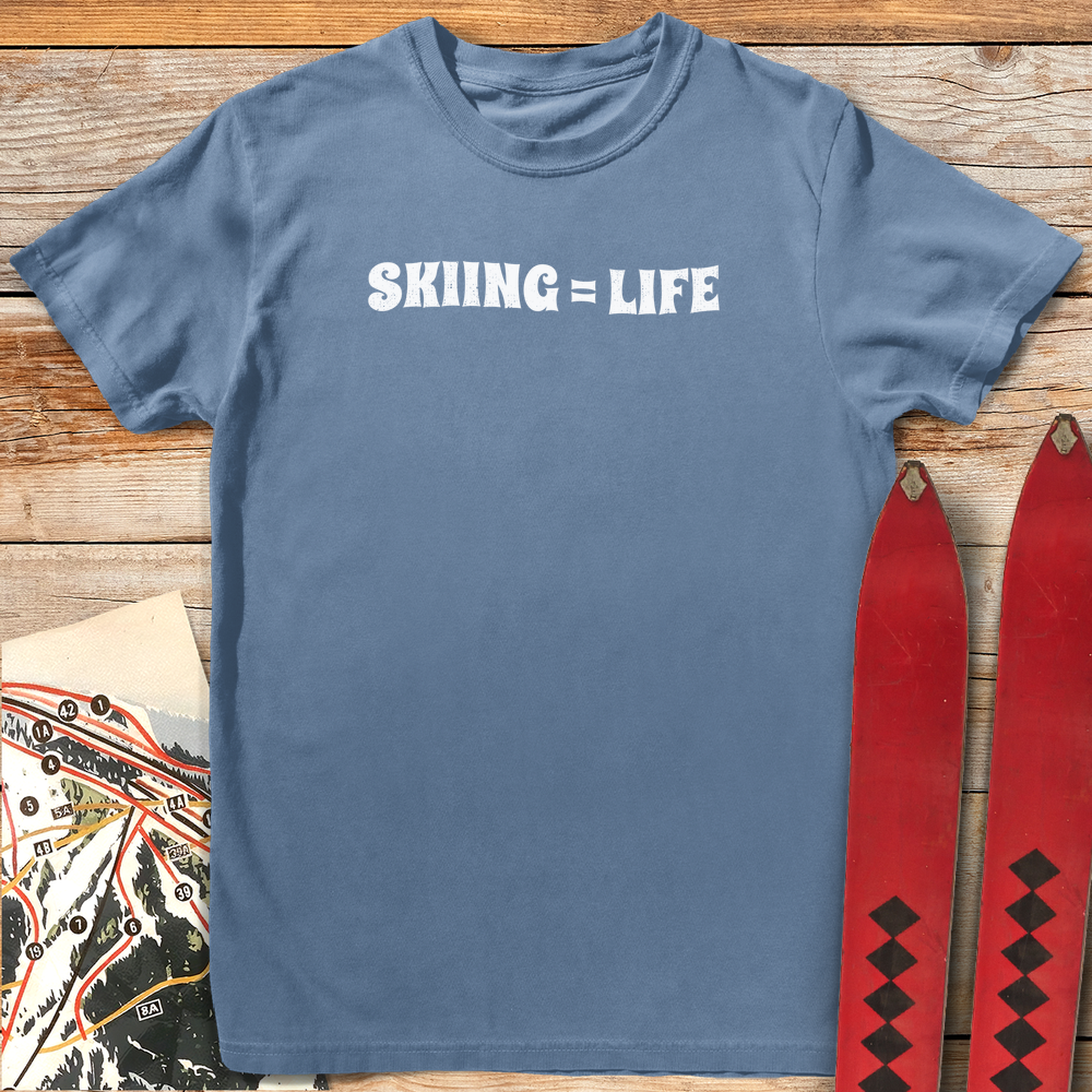 791 Simple Ski Math White - Blue Jean