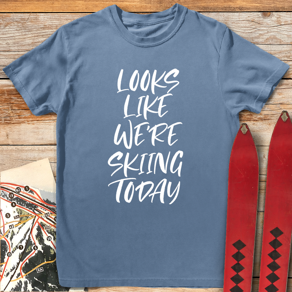 798 Skiing Today White - Blue Jean