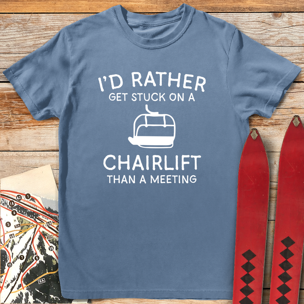 820 No Meetings White - Blue Jean