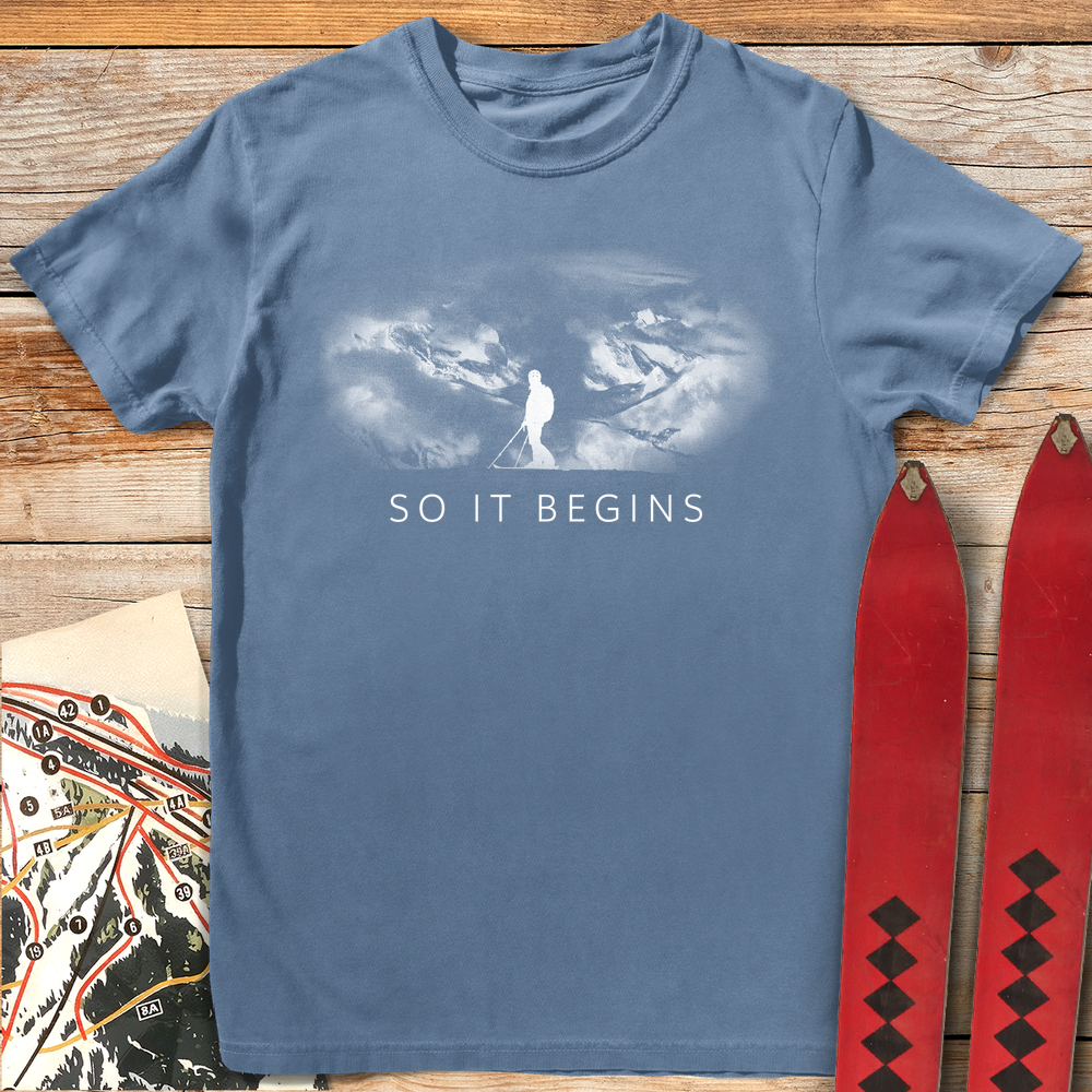 829 So It Begins White - Blue Jean