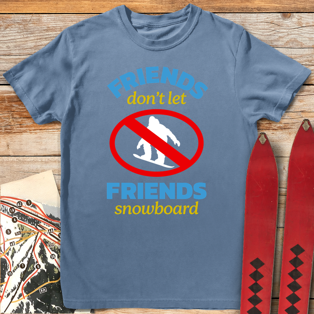 848 No Snowboard Friends White - Blue Jean