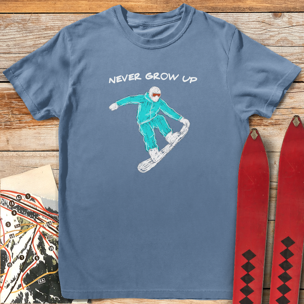 1014 Never Grow Up White - Blue Jean