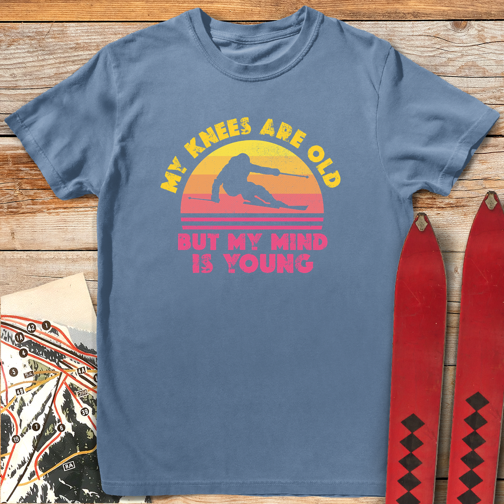 1011 Old Knees Young Mind White - Blue Jean