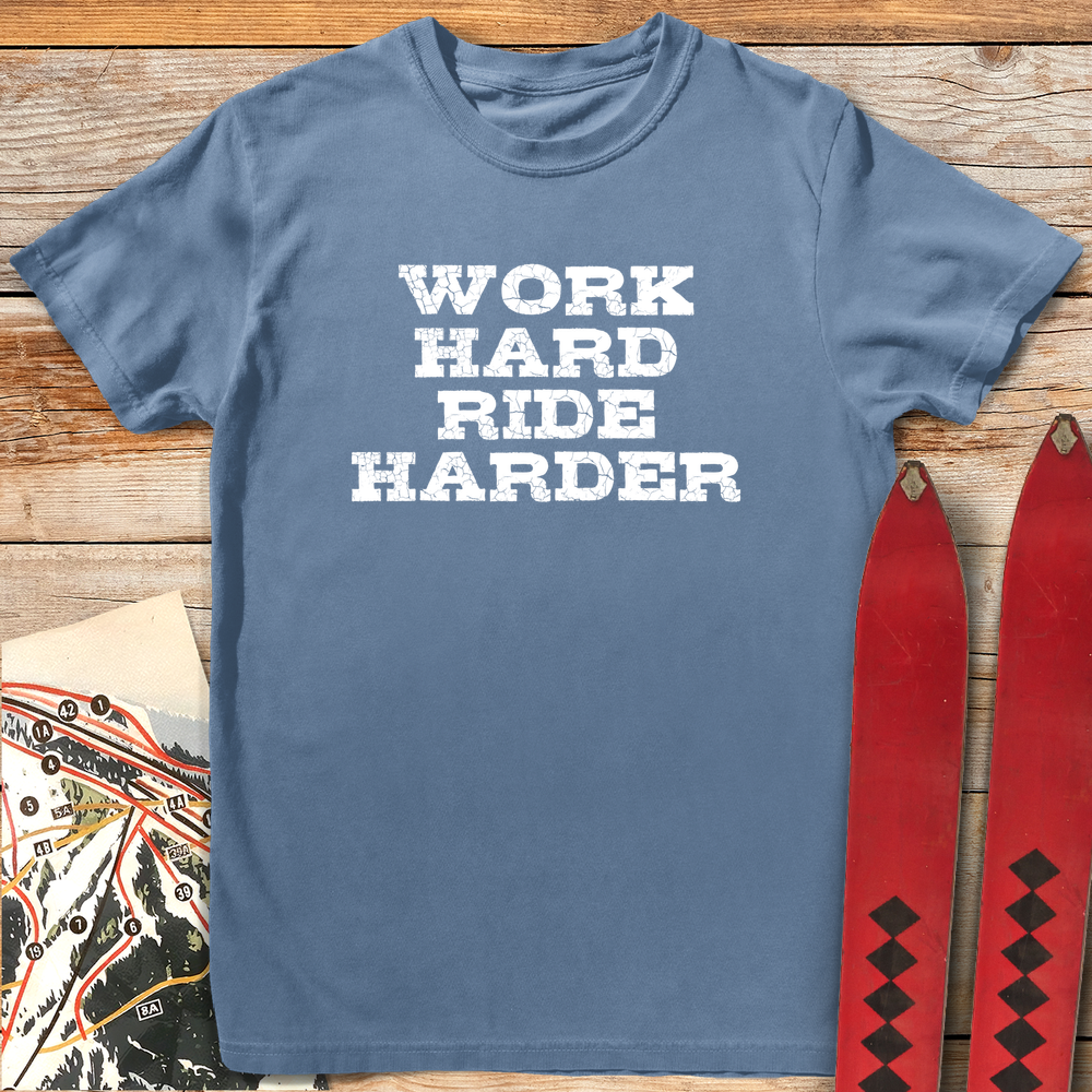 1001 Ride Harder White - Blue Jean