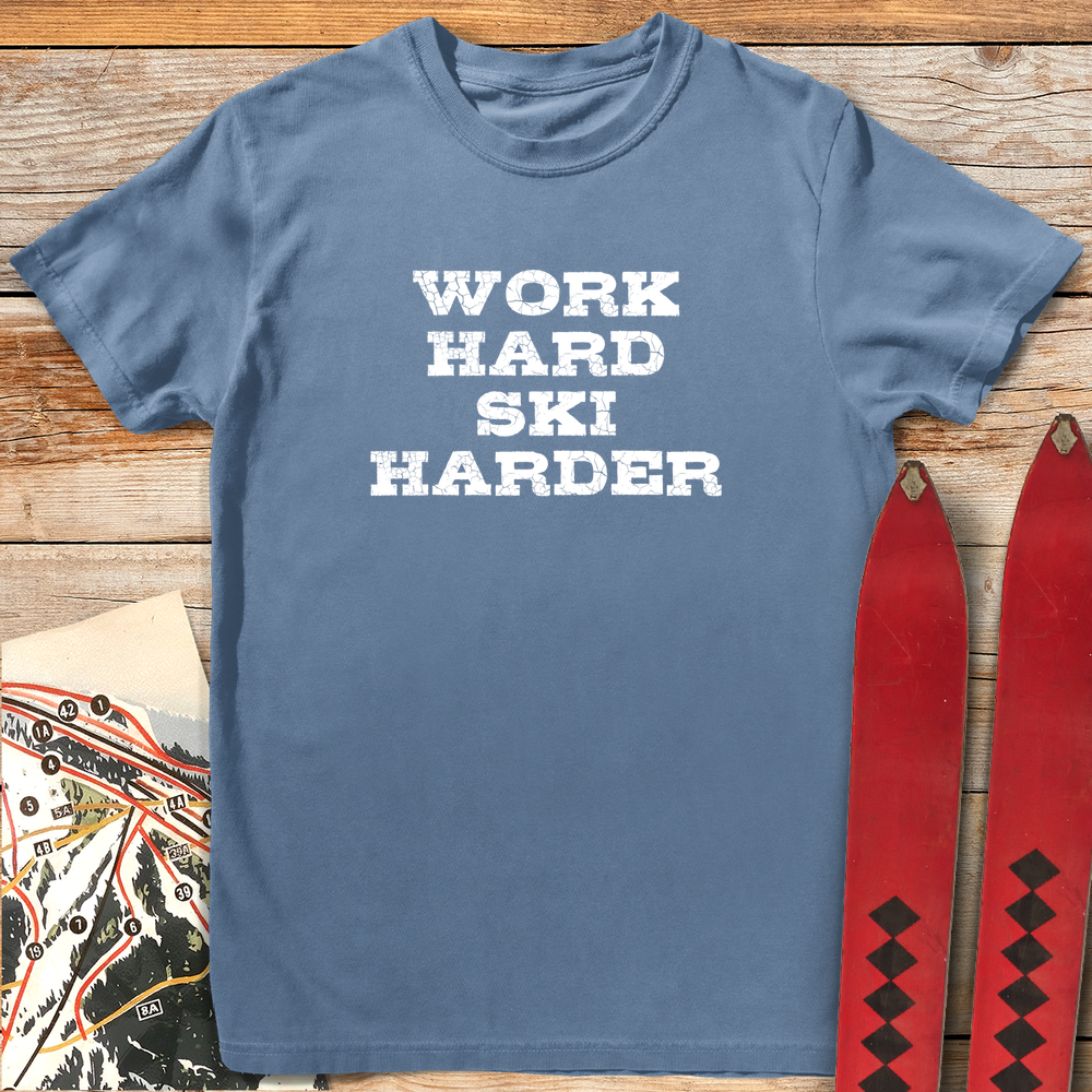 1000 Ski Harder White - Blue Jean