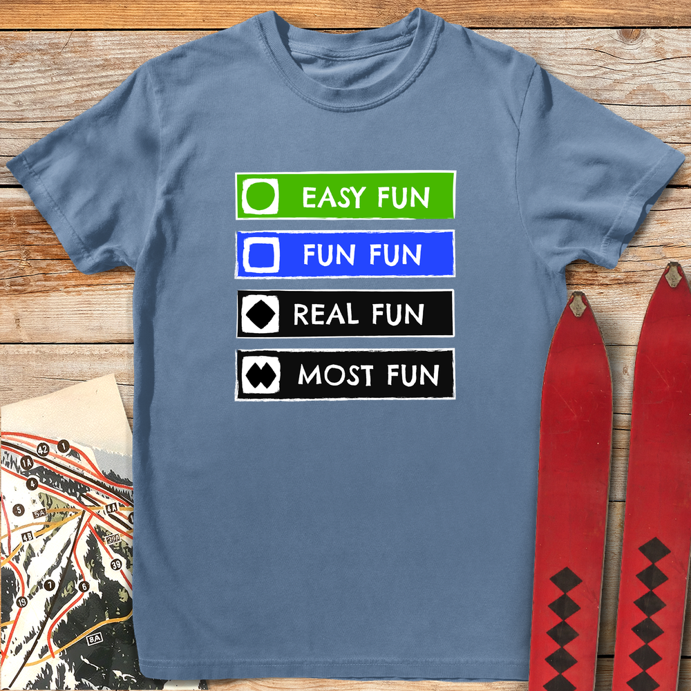 1077 Fun Signs White - Blue Jean