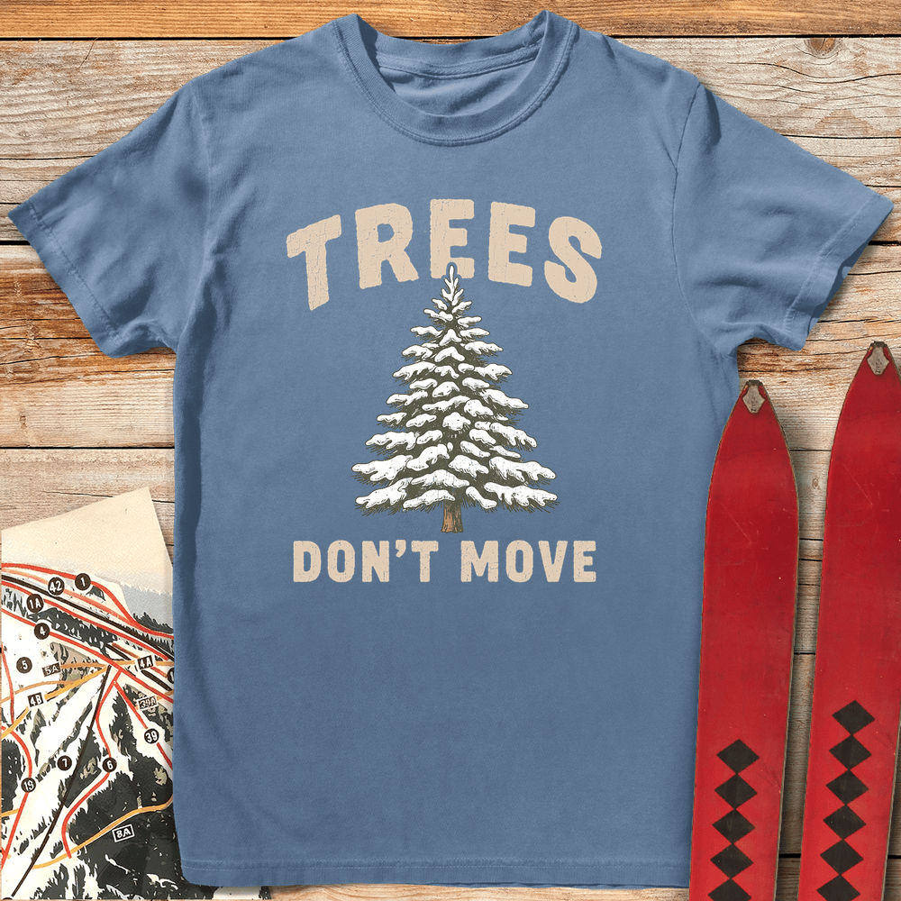 1092 Trees Still Don T Move White - Blue Jean