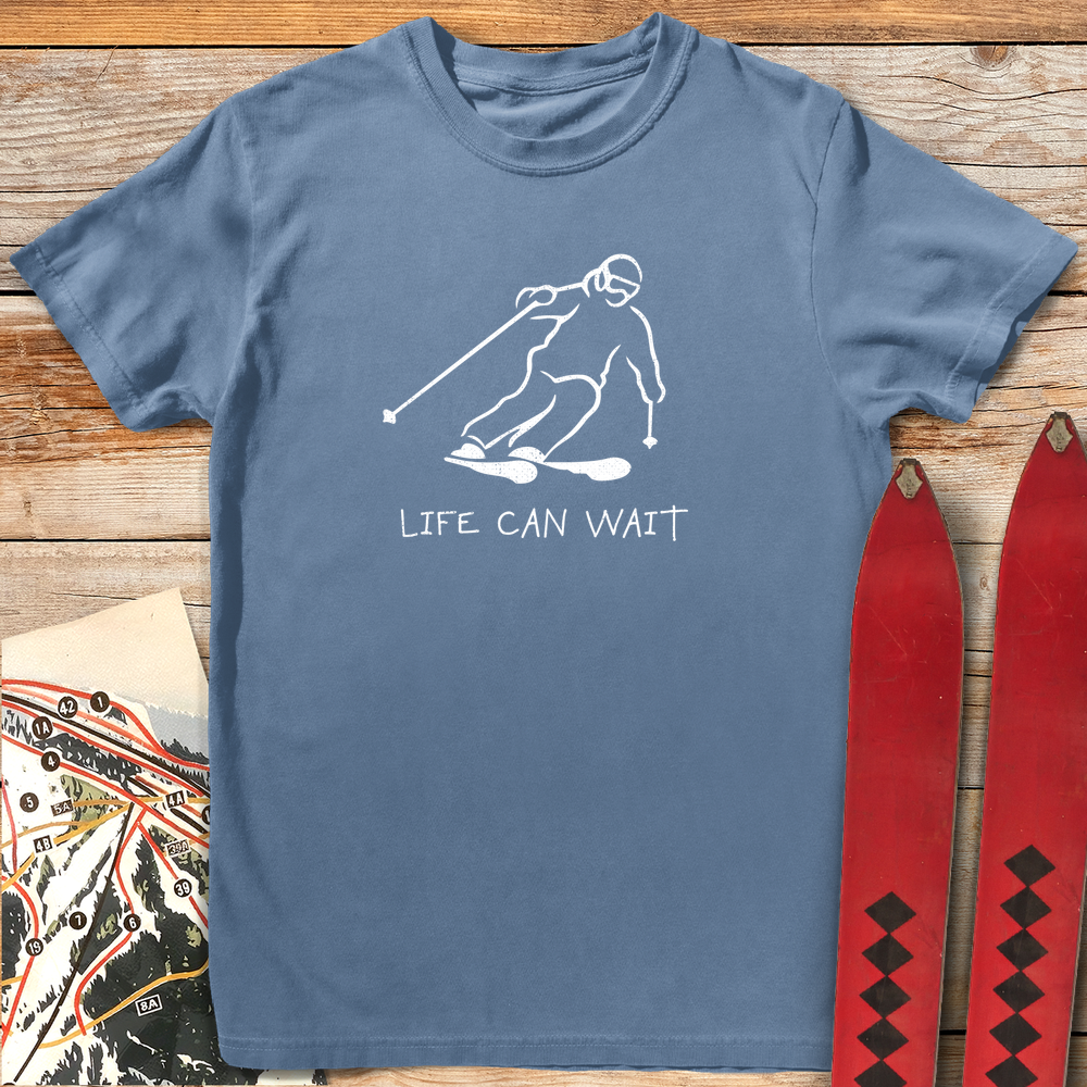 1105 Life Can Wait White - Blue Jean