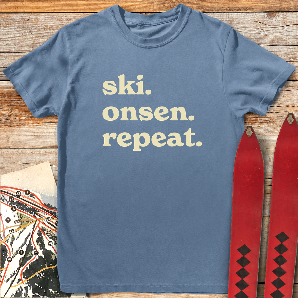 1165 Ski Onsen Repeat White - Blue Jean