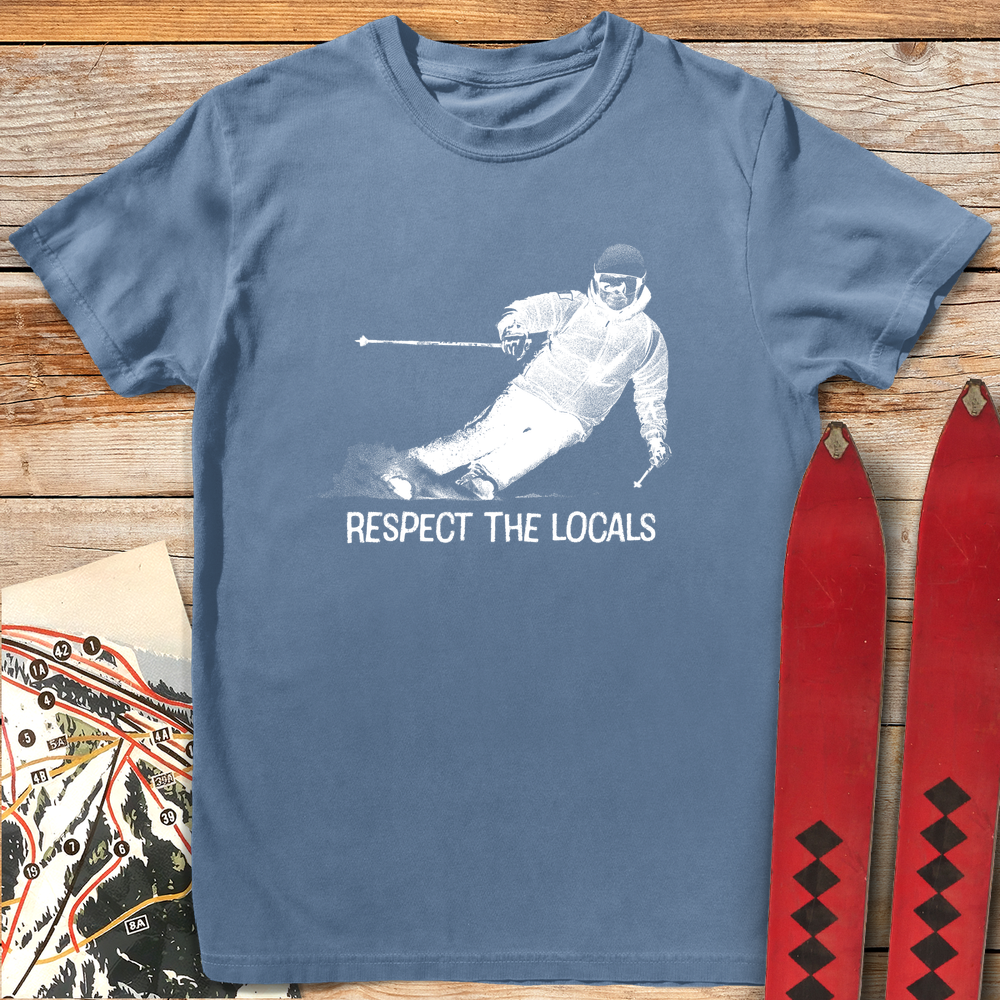 1159 Respect The Locals White - Blue Jean