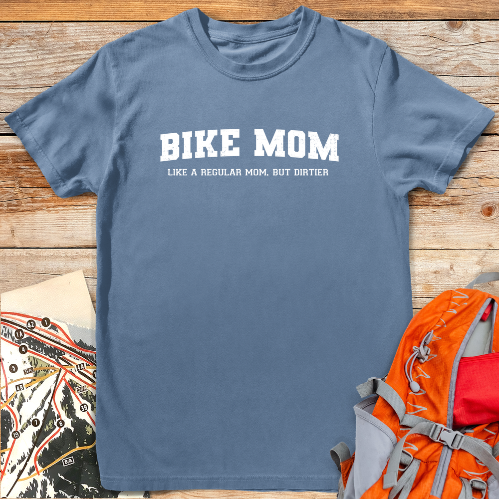 1196 Bike Mom White - Blue Jean