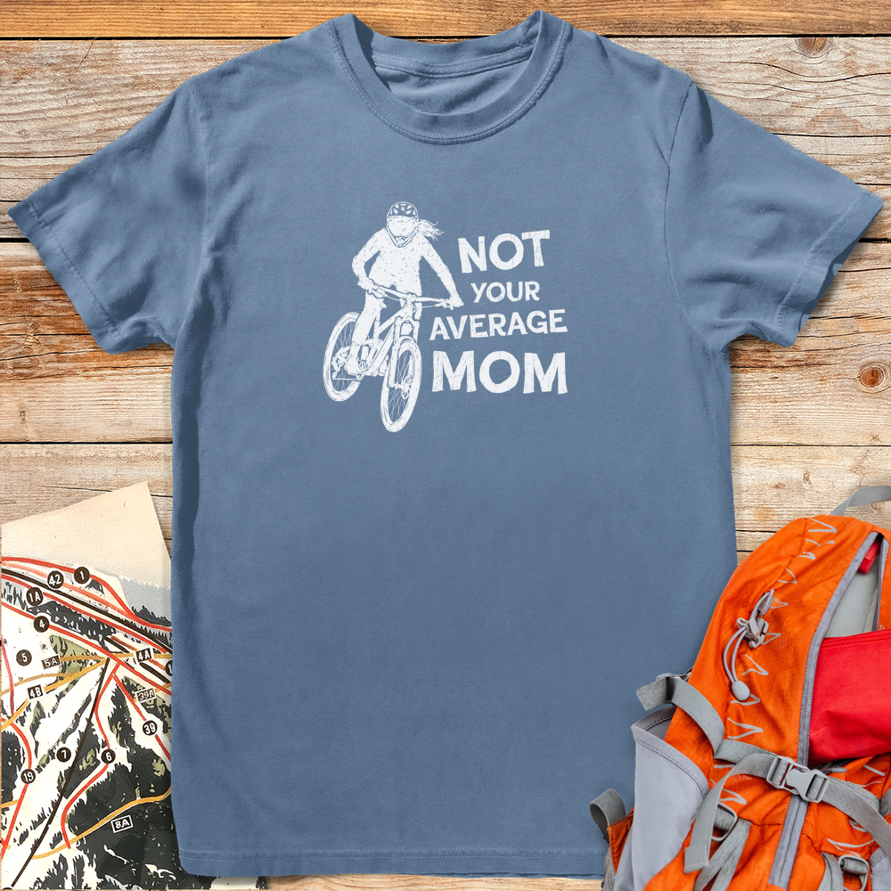 1234 No Average Bike Mom White - Blue Jean