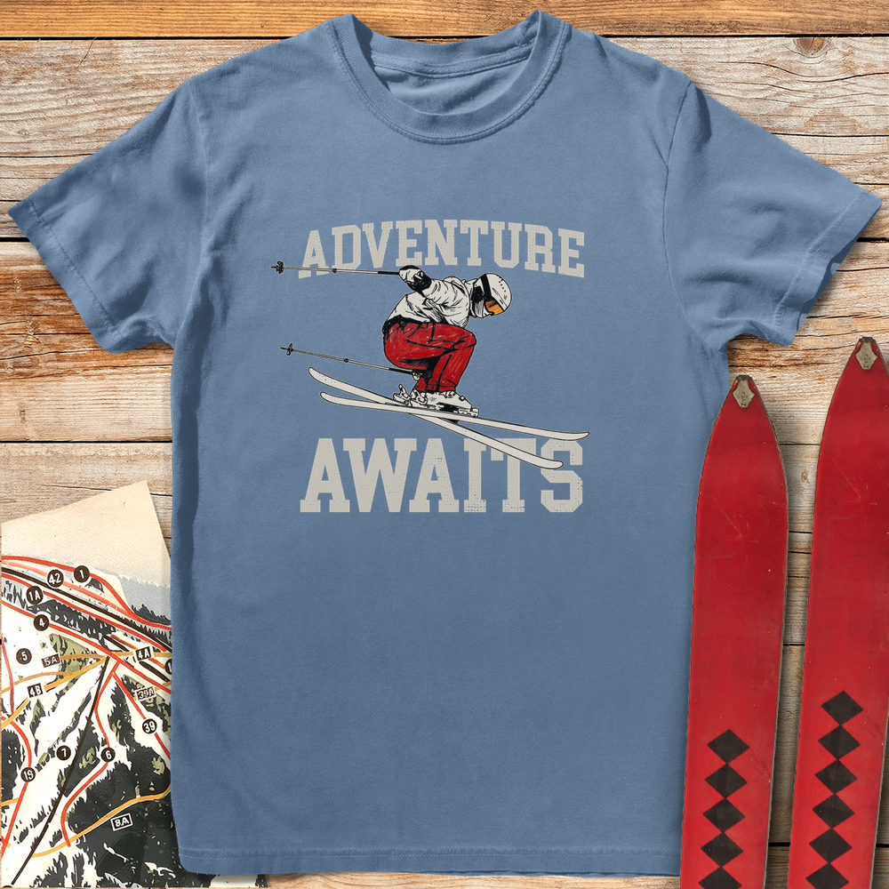 1269 Adventure Awaits Ski White - Blue Jean