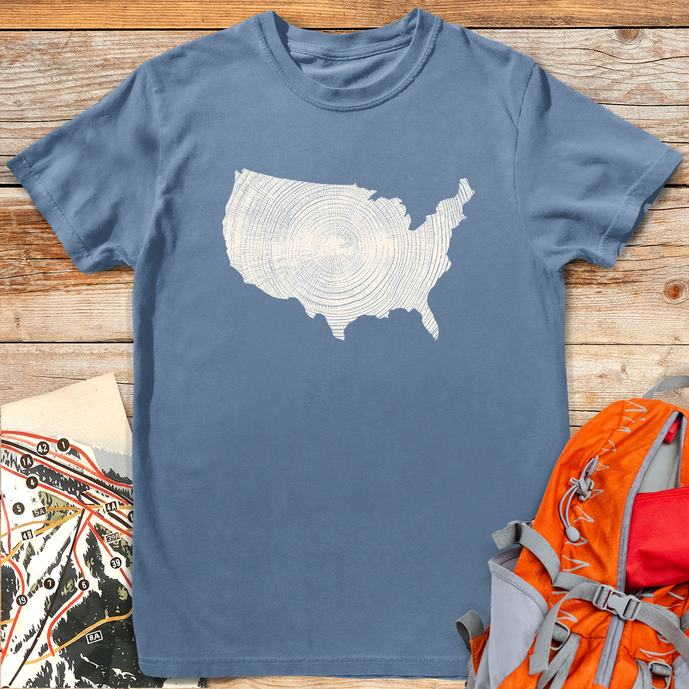 1316 Woodgrain America White - Blue Jean