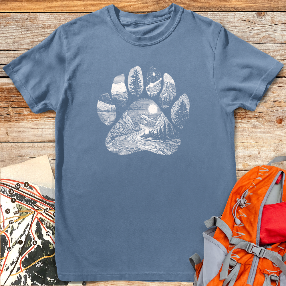 1312 Bear Pawscape White - Blue Jean