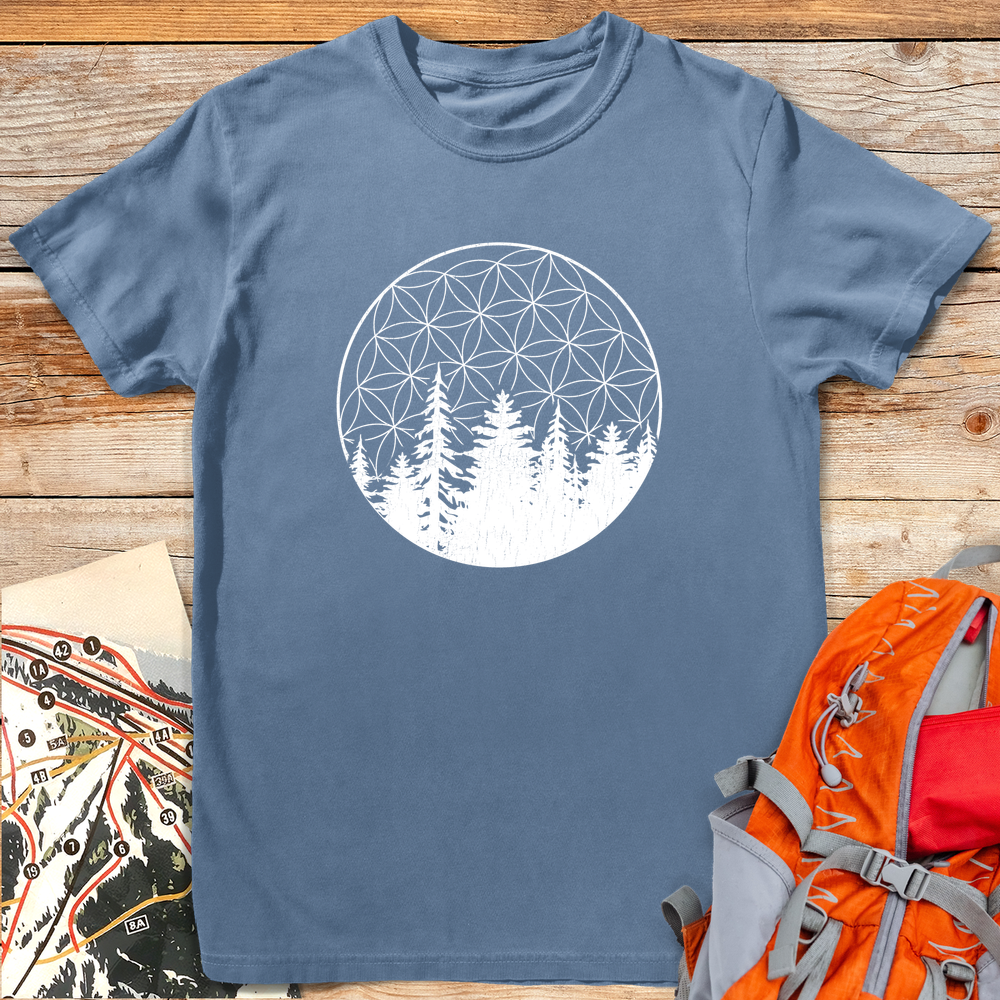 1309 Forest Of Life White - Blue Jean