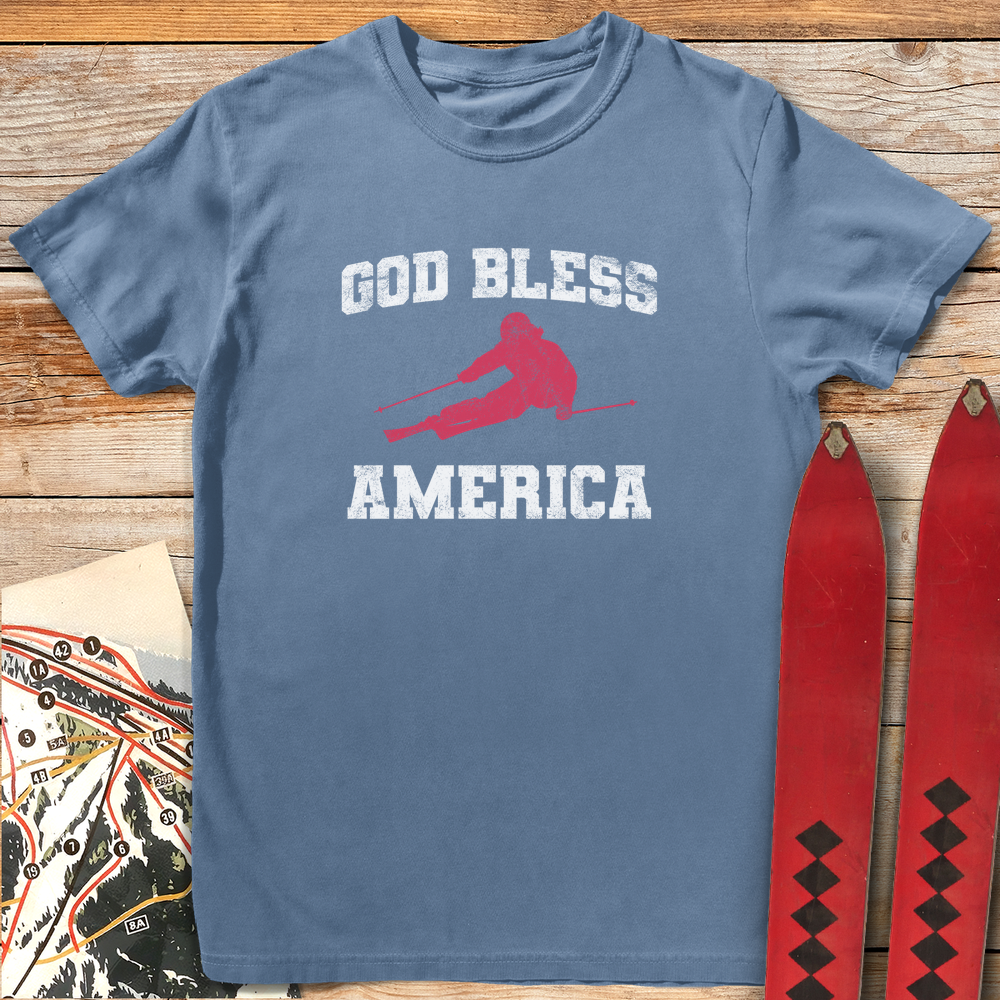 1334 God Bless America Ski White - Blue Jean