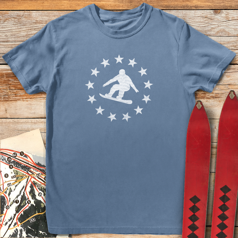 1330 Star Spangled Snowboarder White - Blue Jean