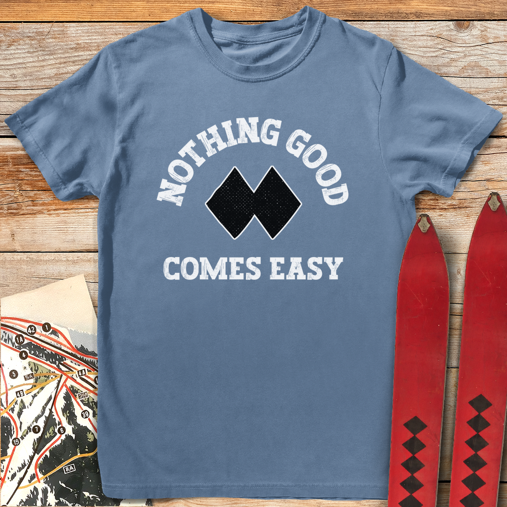 1344 Good Aint Easy White - Blue Jean
