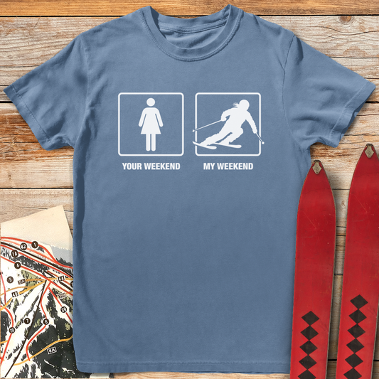 1347 My Ski Weekend Girl White - Blue Jean