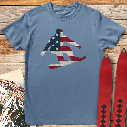 1349 Usa Flag Snowboard - Blue Jean