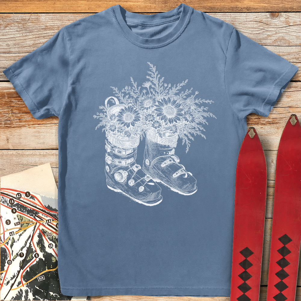 1356 Garden Ski Boots White - Blue Jean