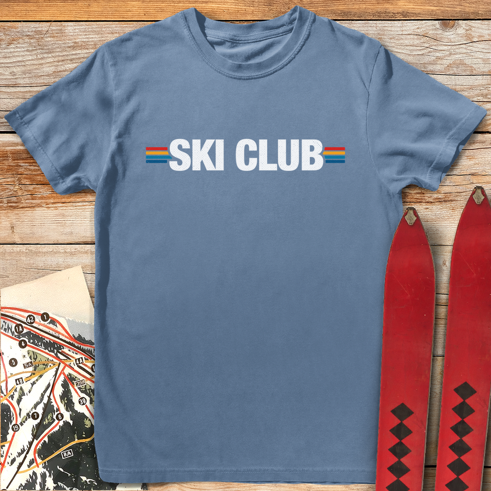 1367 Vintage Ski Club White - Blue Jean