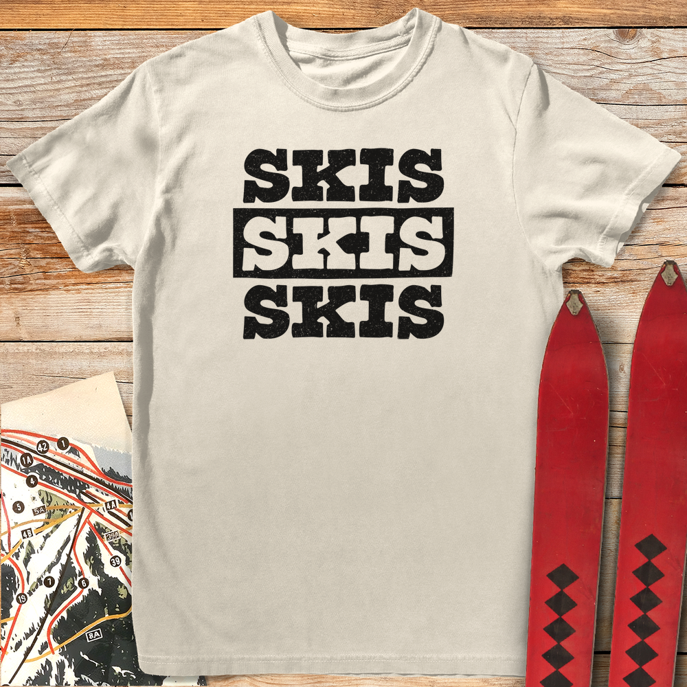 636 Skis Skis Skis White - Ivory