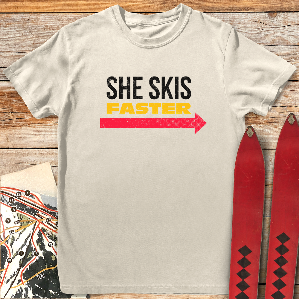 638 She Skis Faster White - Ivory
