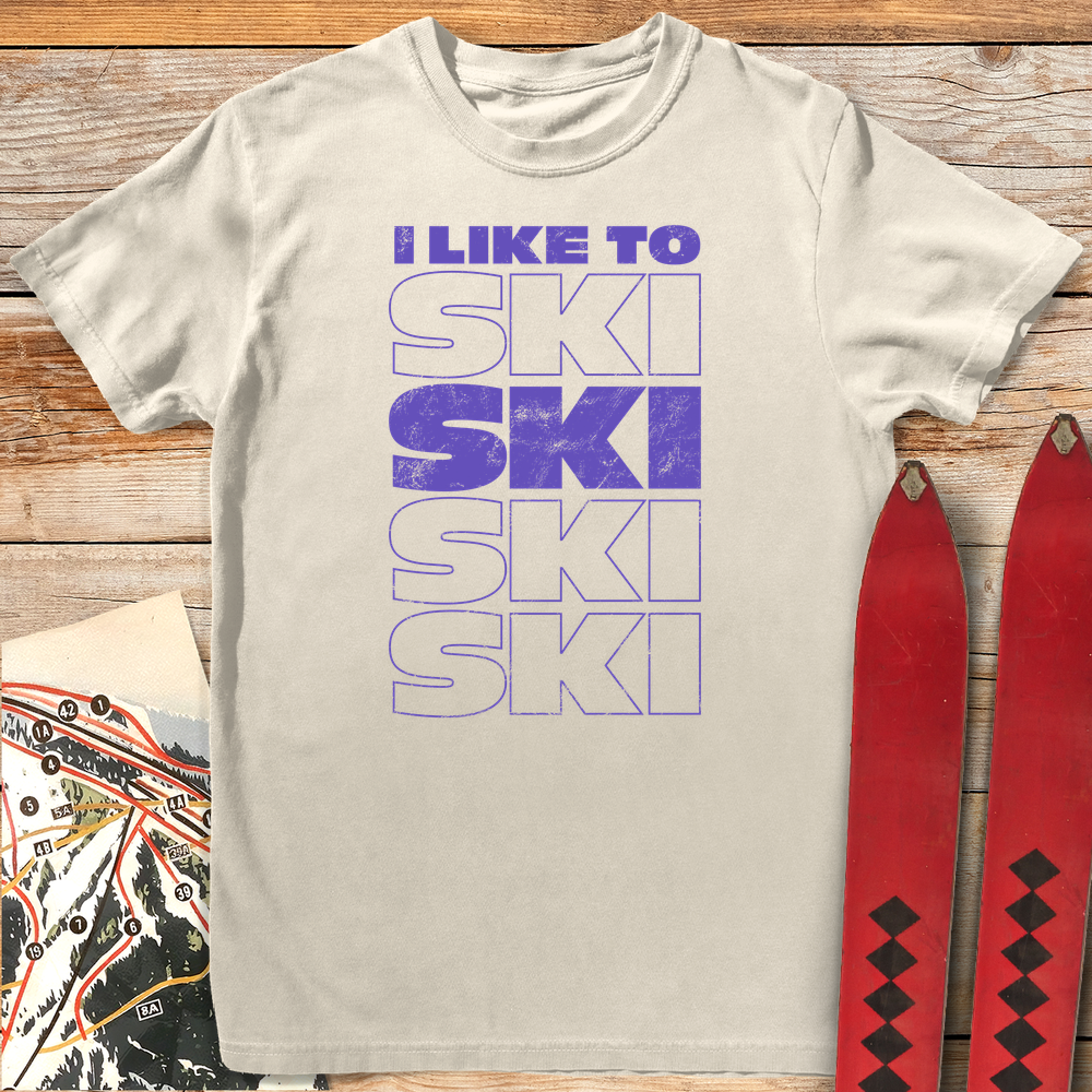 858 I Like To Ski White - Ivory