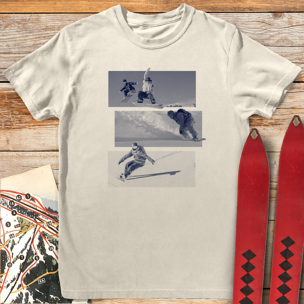 934 Snowboard Scenes White - Ivory