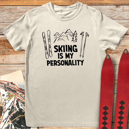 1115 Skiing Is My Personality White - Ivory