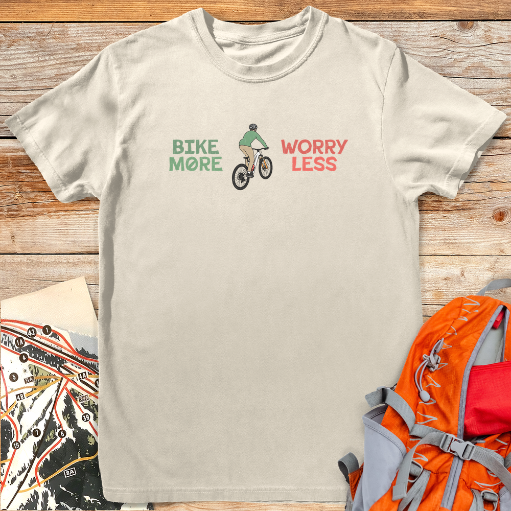 1236 Bike More Worry Less White - Ivory