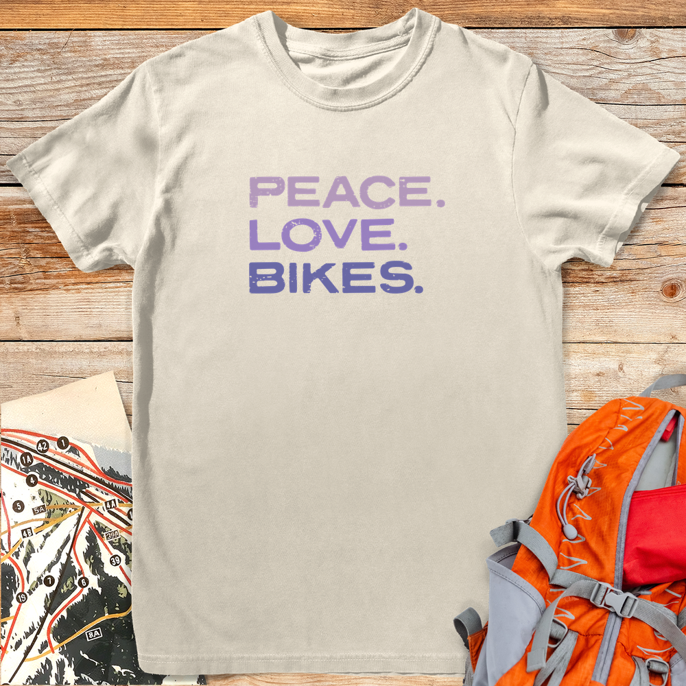 1235 Peace Love Bikes White - Ivory